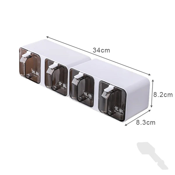 Wall-Mount Spice Organizer Box Set with Spoons