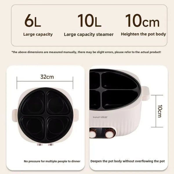 Mandarin Ducks Electric Hot Pot – Four Palace Grid Household Steaming