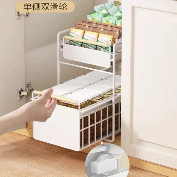 Kitchen Pull-out Rack, Floor-to-Ceiling Multi-layer Narrow Crevice Pull Basket