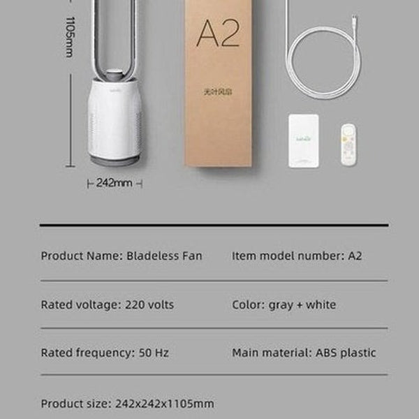 Keheal Air Purification Circulation Bladeless Fan Ultra-Quiet Dormitory Desk Floor Electric Fan Tower Fan Bladeless Room. Climate Control Appliances: Fans.