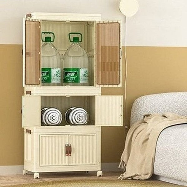 Storage Container Foldable Organizational Premium Plastic Assembly Free Canister Infant's Armoire Game Organizer Closet. Household Storage Drawers.