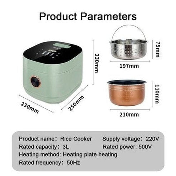 Delight in making your favorite dishes with this 3L Mini Rice Cooker boasting a state-of-the-art Touch Screen. Kitchen Appliances. Food Cookers & Steamers: Rice Cookers.