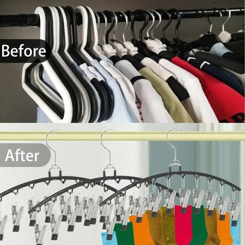 Space-Saving Closet Organizer with 10 Clips