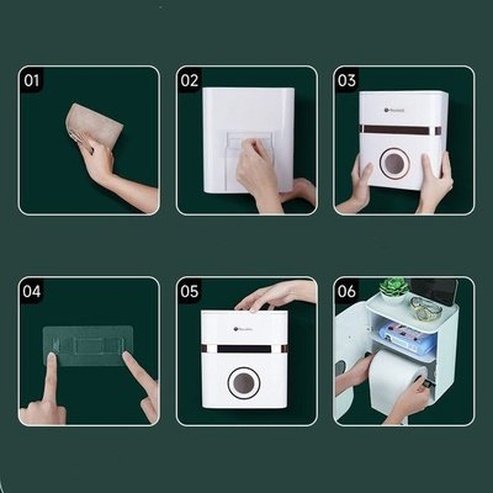 Toilet Paper Holder Container Tissue Box Waterproof Wall Mounted Toilet Roll Paper Shelf Bathroom Organizer. Bathroom Accessories. Toilet Paper Holders.