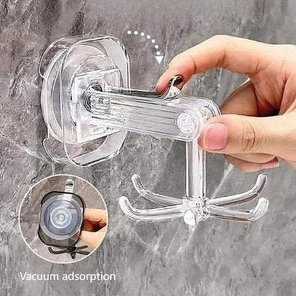 360° Rotating Suction Cup Six-claw Folding Hook