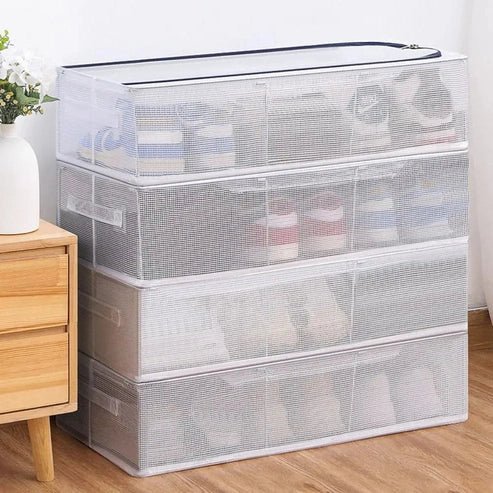 Large Capacity PVC Shoe Organizer Box - No Installation Needed