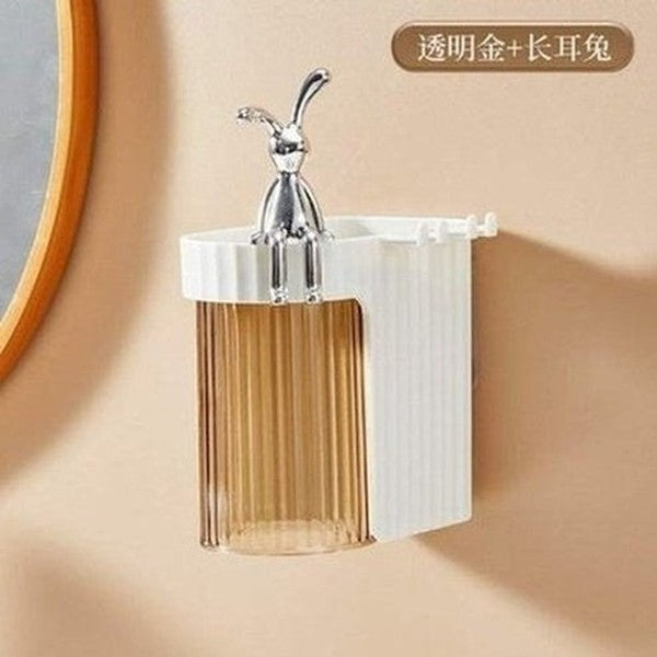 Wall-mounted Magnetic Mouthwash Cup Toothbrush Rack