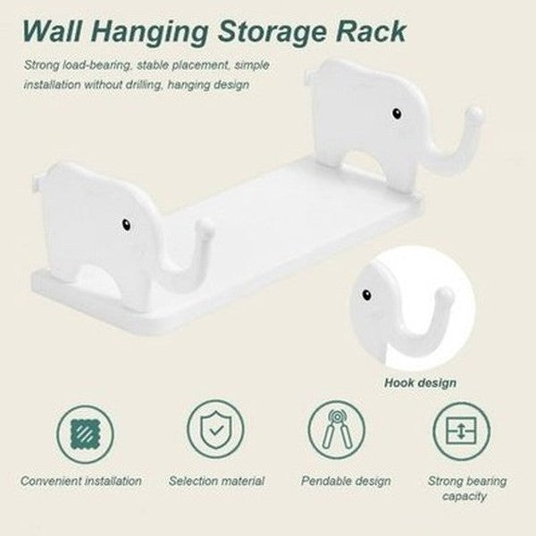 Cartoon Elephant Wall Mount Shelf Strong Load Bearing Wall Mounted Small Elephant Multifunctional Wall Hanging Spice Organizer. Bathroom Accessory Mounts