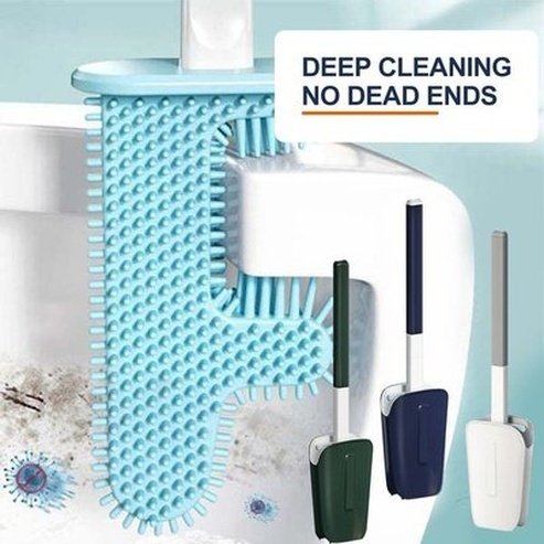 Wall Mount Toilet Brush Holder Quick Dry Cactus Toilet Brush No Dead Angle Leakproof Water Belt Base Soft Flat Head. Bathroom Accessories: Toilet Brushes and Holders.