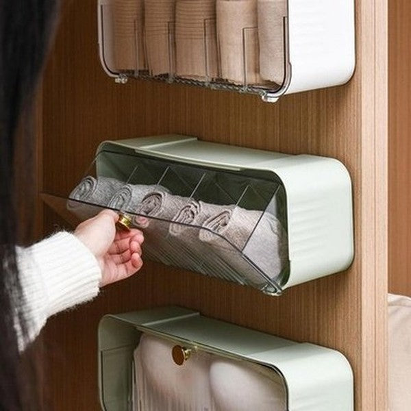 Wall Mount Drawer Organizer Wardrobe Storage Box Underwear Home Cabinet Divider Storage Closet Drawer Socks Bra Storage Box. Type: Household Storage Drawers.