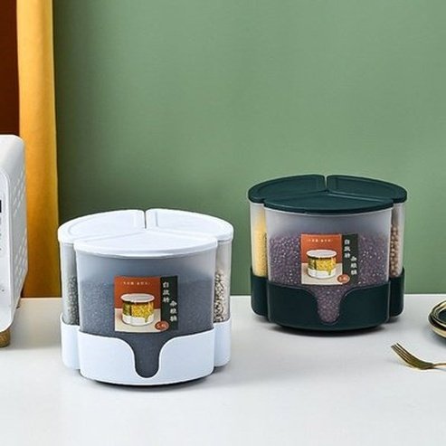 Rotating Cookie Stand Food Fruit Bean Grain Dog Cans Bucket Containers Lids Cereal Pasta Nut Home Container Dry Beans Grid Dispenser. Type: Food Storage Containers.