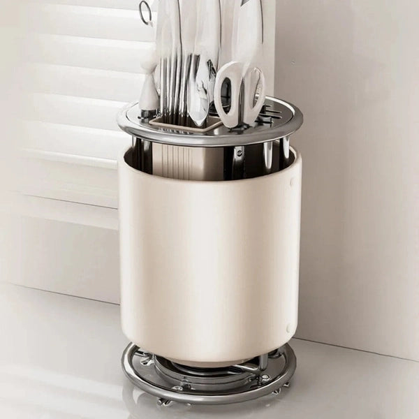 Rotating Knife Holder, Shelf, Kitchen Countertop Chopstick Cage, Knife Holder