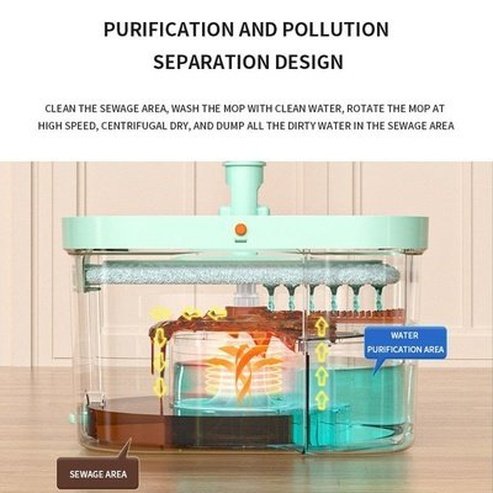 Clean Dirty Separation Mop Household Hands Free Spin Mop Wet Dry Floor Mopping Artifact Mop Bucket Cleaning Tools. Household Cleaning Supplies. Type: Mops.