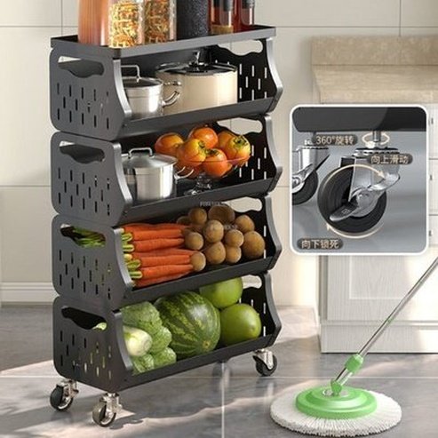 Modern Metal Kitchen Trolleys Simple Wheeled Cart