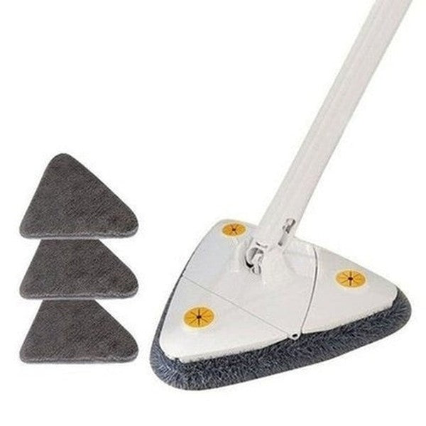 360° Rotary Triangular Shaped Self-Wringing Floor Mop, Upgrade Extendable Cleaning Mop, Reusable Spin Mop, For Floor, Ceiling, Wall, Car Window. Household Cleaning
