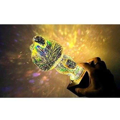 Creative 3D Glass Fireworks Little Bear Night Light Nordic Luxury Home Decor Living Room Desk Decorative Atmosphere Light. Decor: Night Lights & Ambient Lighting