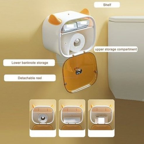 Little Devil Shape Toilet Paper Holder Wall-Hanging Tissue Box Bathroom Shelf Punch-Free Paper Towel Dispenser. Bathroom Accessories. Type: Toilet Paper Holders.