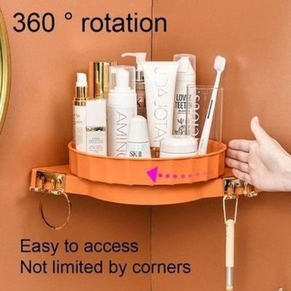 Wall-Mounted Corner Rotary Storage Shower Rack
