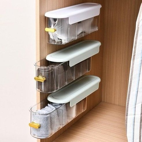 Storage Box Transparent Visible Classify Storing Dust-proof Drawer. 6 Grids Underwear Case Closet Organizer. Storage and Organization: Household Storage Containers.