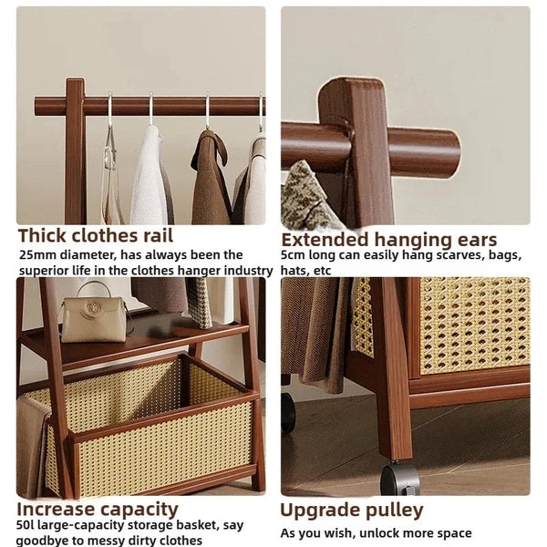 Simple Floor Standing Clothes Rack – Bedroom Clothing Hanger