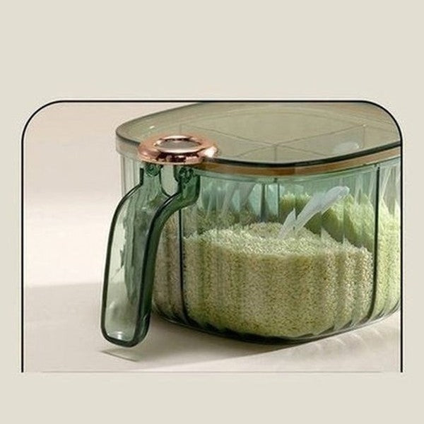 Transparent Plastic Condiment Container With Lid. Spices Storage Box With Spoon. Plastic Clear Condiment Storage Box. Tools & Utensils. Kitchen Organizers: Spice Organizers.