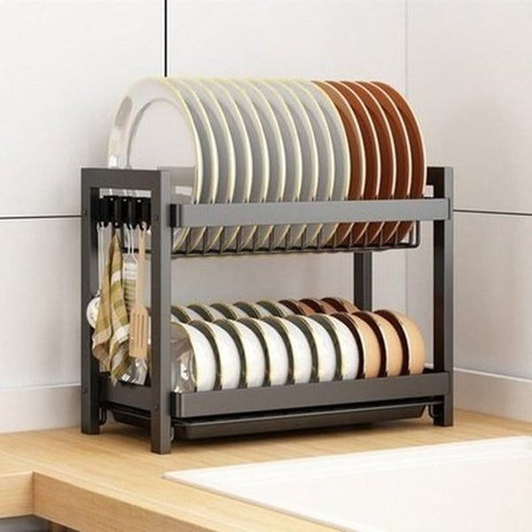 Multi-functional Pantry Kitchen Counter Shelf Organizer Dish Drainer Tableware Drainboard Bowl Plate Drying Rack Spice Storage. Type: Dish Racks & Drain Boards