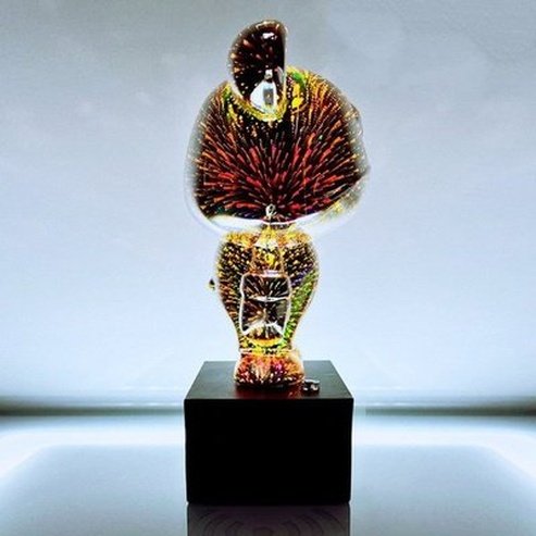 Creative 3D Glass Fireworks Little Bear Night Light Nordic Luxury Home Decor Living Room Desk Decorative Atmosphere Light. Decor: Night Lights & Ambient Lighting