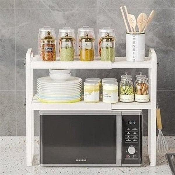 Cookware Storage Rack Over Microwave. Multifunction Desktop Organizer 1/2 Layer Rack for Microwave Condiments Space Saving. Type: Kitchen Utensil Holders & Racks