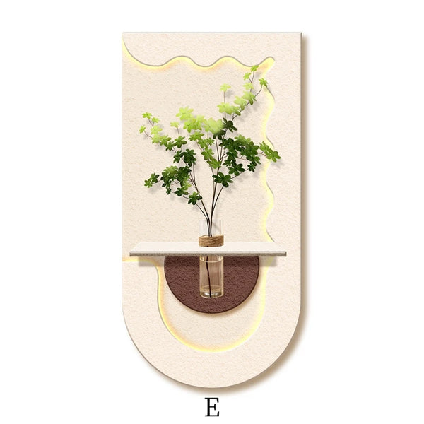 Modern Green Plant Decorative Murals, High-End Wall Lights in Corridors