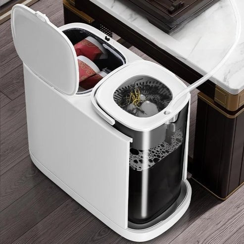 3-in-1 Press Type Garbage Bin with Tea Strainer | Dry Wet Separation Trash Can for Kitchen, Home & Office