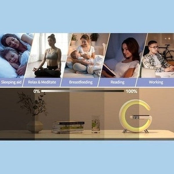 LED Night Lights Multifunction Sunrise Alarm Clock Wake Up Light Bluetooth Speaker Phone Wireless Charger RGB Dimmable Desk Lamp. Decor. Type: Clocks