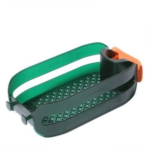 Hanging Plastic Kitchen Faucet Sponge Holder. Kitchen sink organize drying rack sponge holder. Shower Soap Drainer Shelf Basket, Bathroom Water Pipe Shelf.