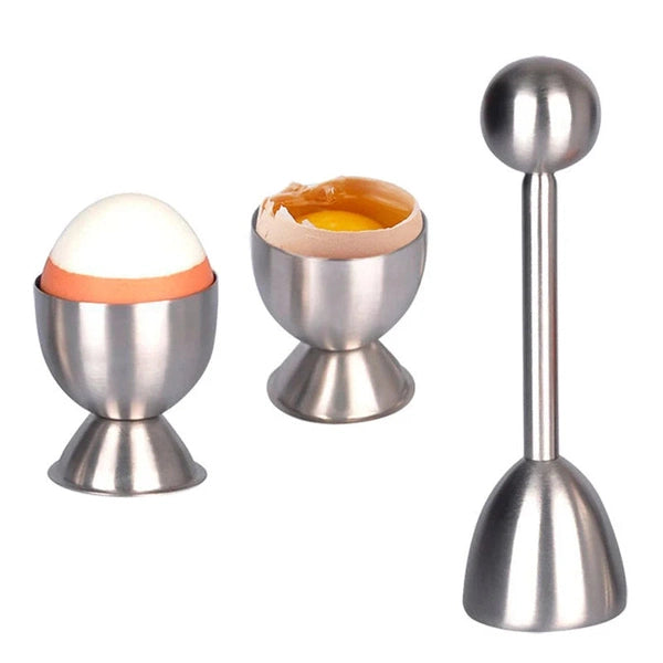 Egg Shell Opener, Stainless Steel Egg Cup Holder