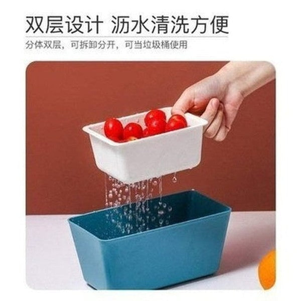Double Fruit Bowl Drain Basket - Eco-Friendly Kitchen Organizer