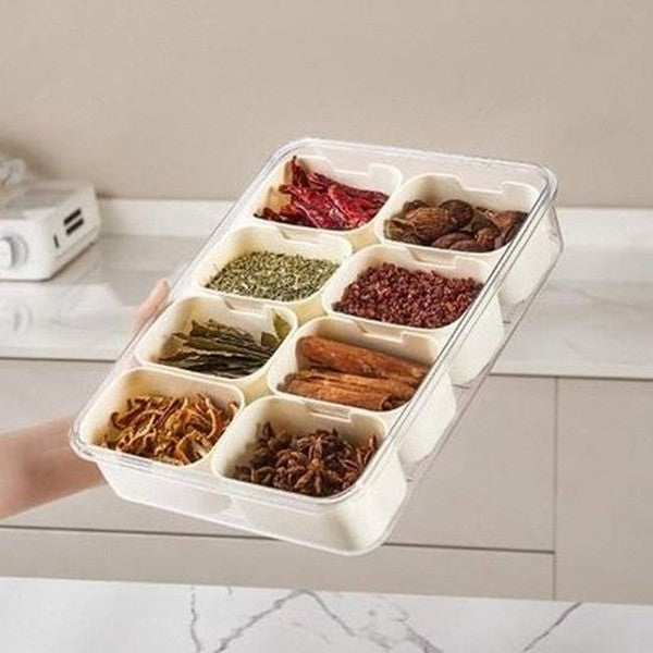 Portable 8 Grids Multifunctioanl Food Storage Box
