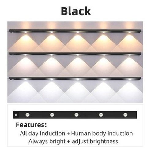 Ultra-thin LED Light Cabinet Lamp PIR Motion Sensor Wireless USB Rechargeable Night Light Wardrobe Closet Indoor Lighting. Type: Night Lights & Ambient Lighting.