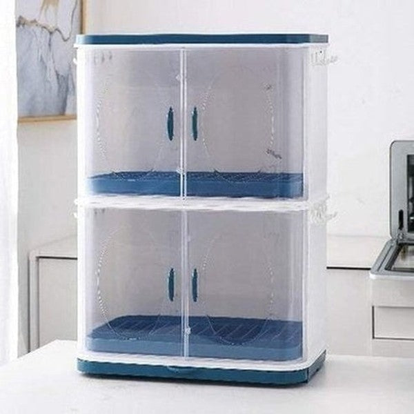 Plastic Drain Dish Storage Shelves with Transparent Lid