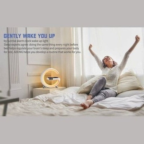 LED Night Lights Multifunction Sunrise Alarm Clock Wake Up Light Bluetooth Speaker Phone Wireless Charger RGB Dimmable Desk Lamp. Decor. Type: Clocks