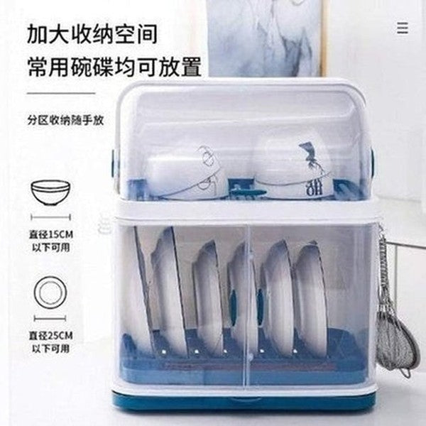 Plastic Drain Dish Storage Shelves with Transparent Lid