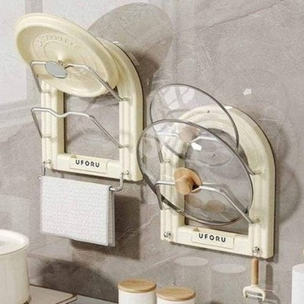 Practical Wall Hanging Pot Cover Rack for Kitchen Organization