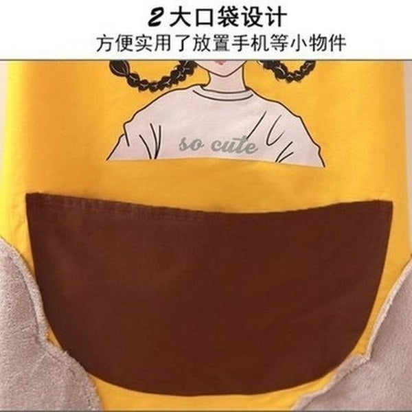 Hand wipes waterproof and oil proof household kitchen fashion apron Japanese household chores large adult women's work clothes