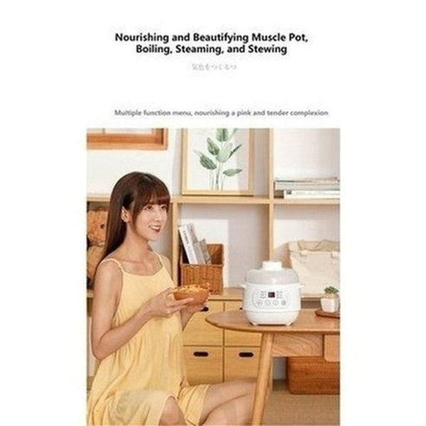 1L Mini Electric Stew Pot Ceramic Healthy Bird's Nest Electric Stew Cup Household Waterproof Multi-function Small Pot. Kitchen Appliances: Food Cookers ans Steamers.