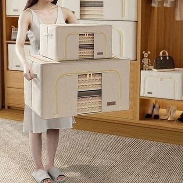 JOYBOS Fabric Folding Clothes Storage Box Finishing Cabinet Toy Storage Cabinet Quilt Storage Pet House Car Trunk Organizer. Type: Household Storage Containers.