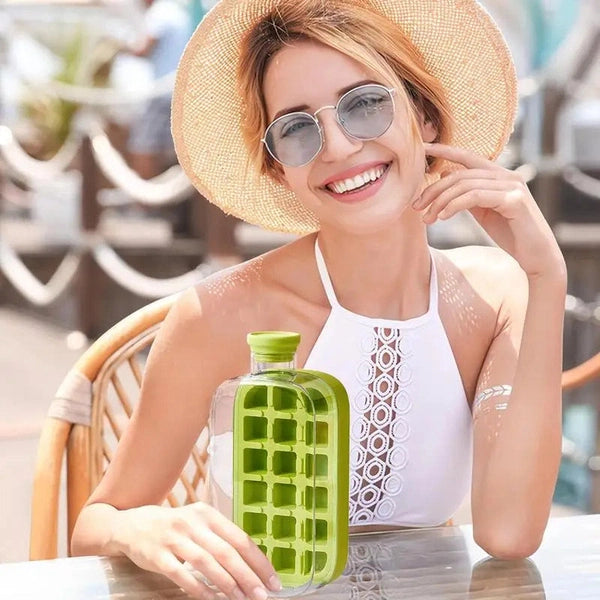 Portable Silicone Freezer Ice Trays, Zero-Contact Pressure Ice Cube Mold