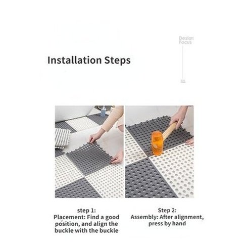 1 Pack Interlocking Non Slip Drainage Floor Tiles, 11.8 X 11.8 Inch Soft PVC Bath Shower Floor Mat with Suctions Cups. Bathroom Accessories: Bath Mats & Rugs.