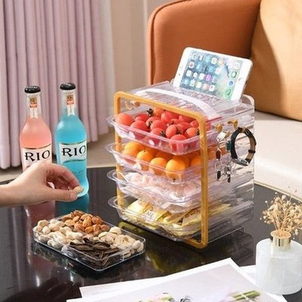 Clear Multi-layer Side Dish Storage Organizer Box