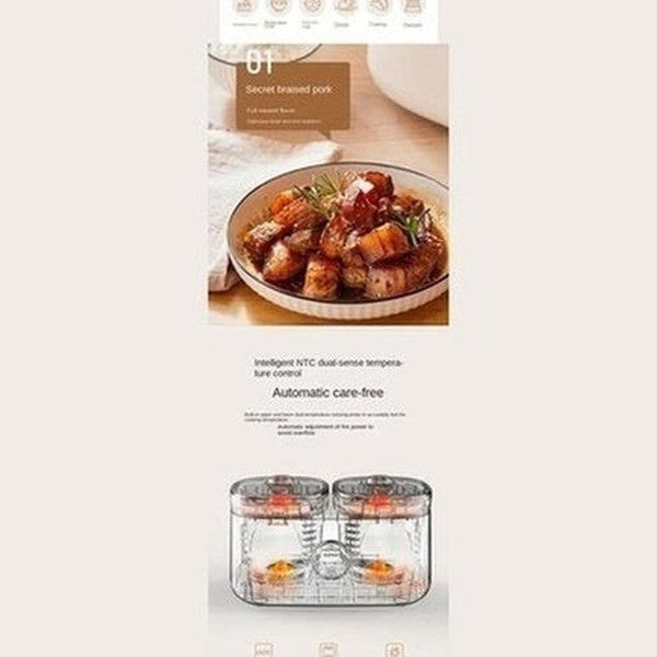 Double Gallbladder Intelligent Rice Cooker Mini Multi-function Household Double Combination Rice Cooker 3-4 People. Kitchen Appliances: Food Cookers and Steamers.