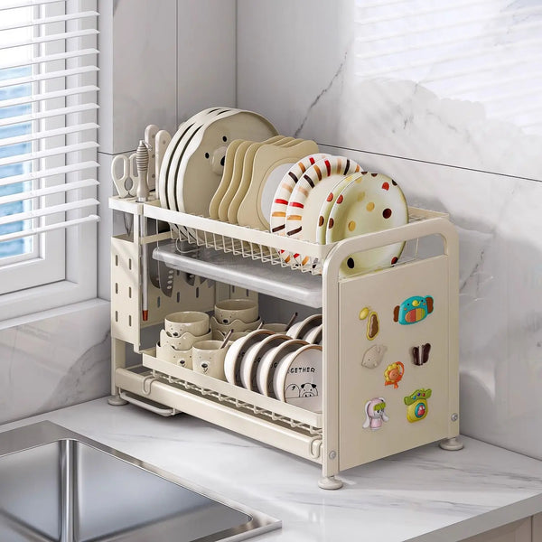 Kitchen Dish Drying Rack Multi-Functional Plates Drainer Storage Organizer Sink