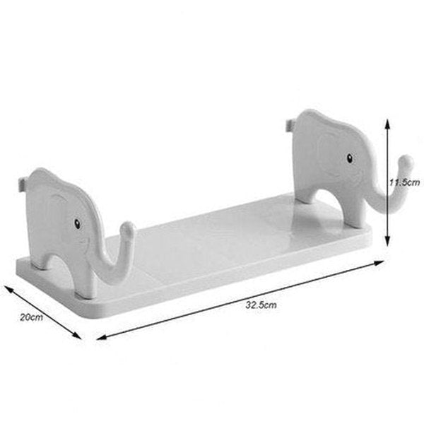 Cartoon Elephant Wall Mount Shelf Strong Load Bearing Wall Mounted Small Elephant Multifunctional Wall Hanging Spice Organizer. Bathroom Accessory Mounts