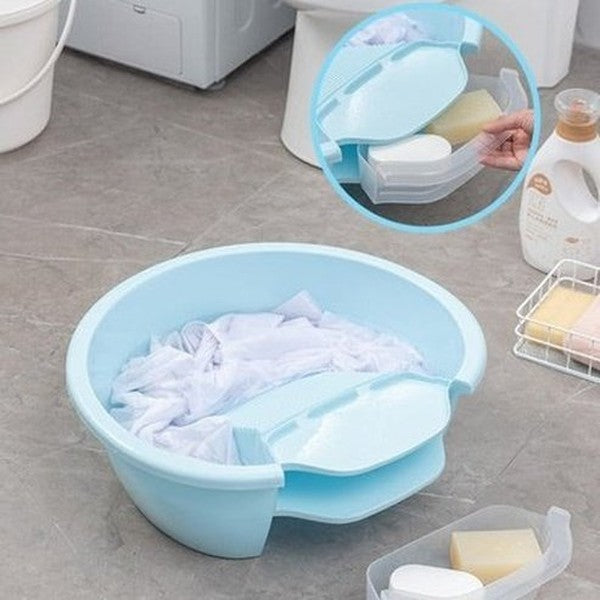 Thickened Washing Board Plastic Washtub with Washboard Laundry Tub Washtub Washing Baby Clothes Washing Board Cleaning Tools. Laundry Supplies.